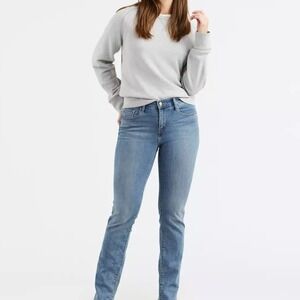 Levis 505 Straight Leg Jeans Light Wash Blue Denim Pants 6 Mid Rise Curvy Preppy